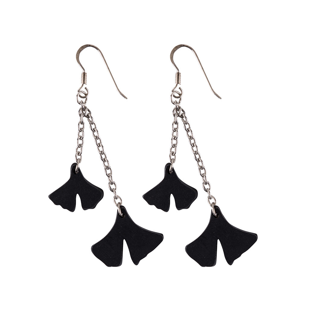 Ginkgo Leaf Inner Tube Earrings-0