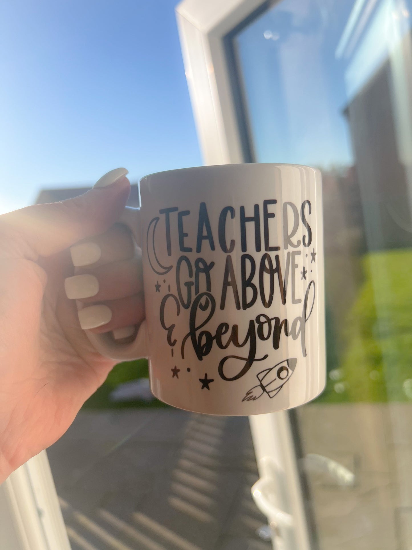 Teachers Go Above And Beyond Teacher Mug-1