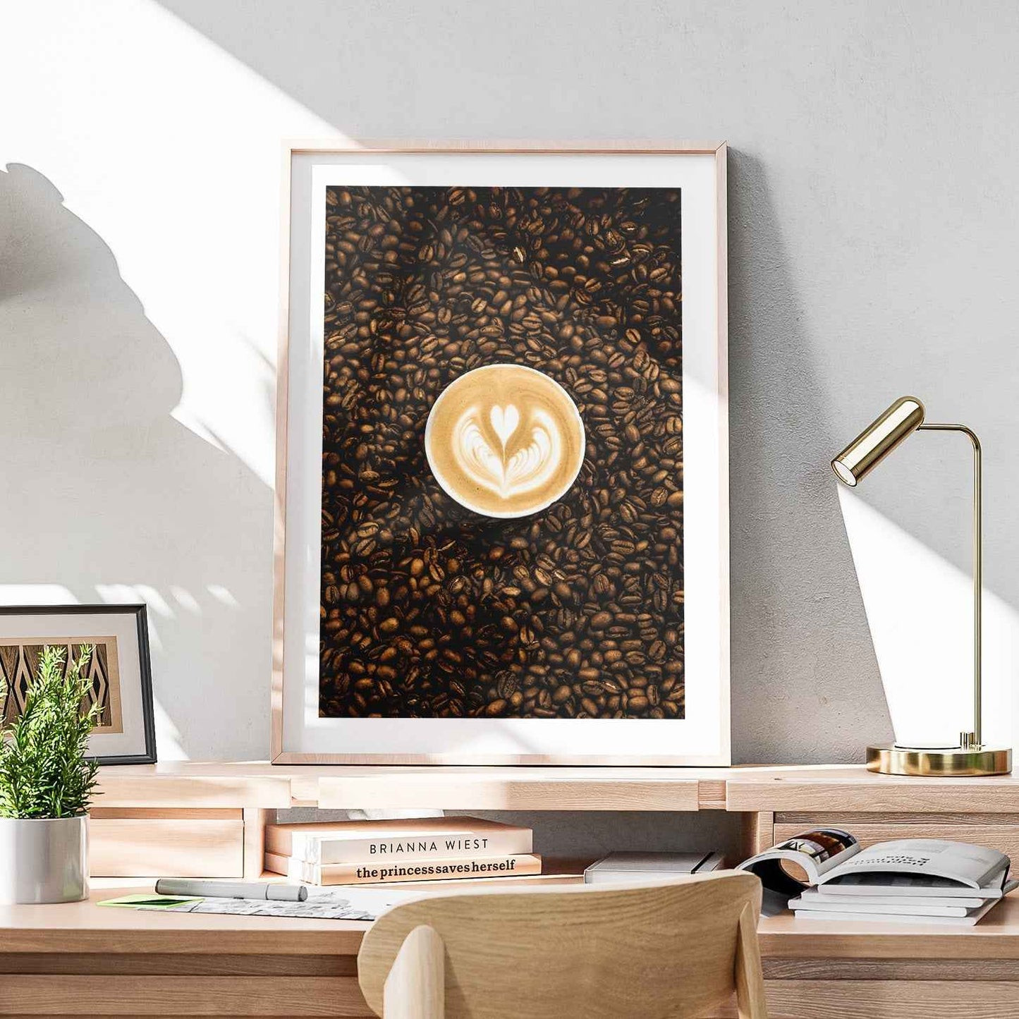 Morning Coffee Bean Latte Brew Kitchen - Rolled Poster Wall Art Print-1