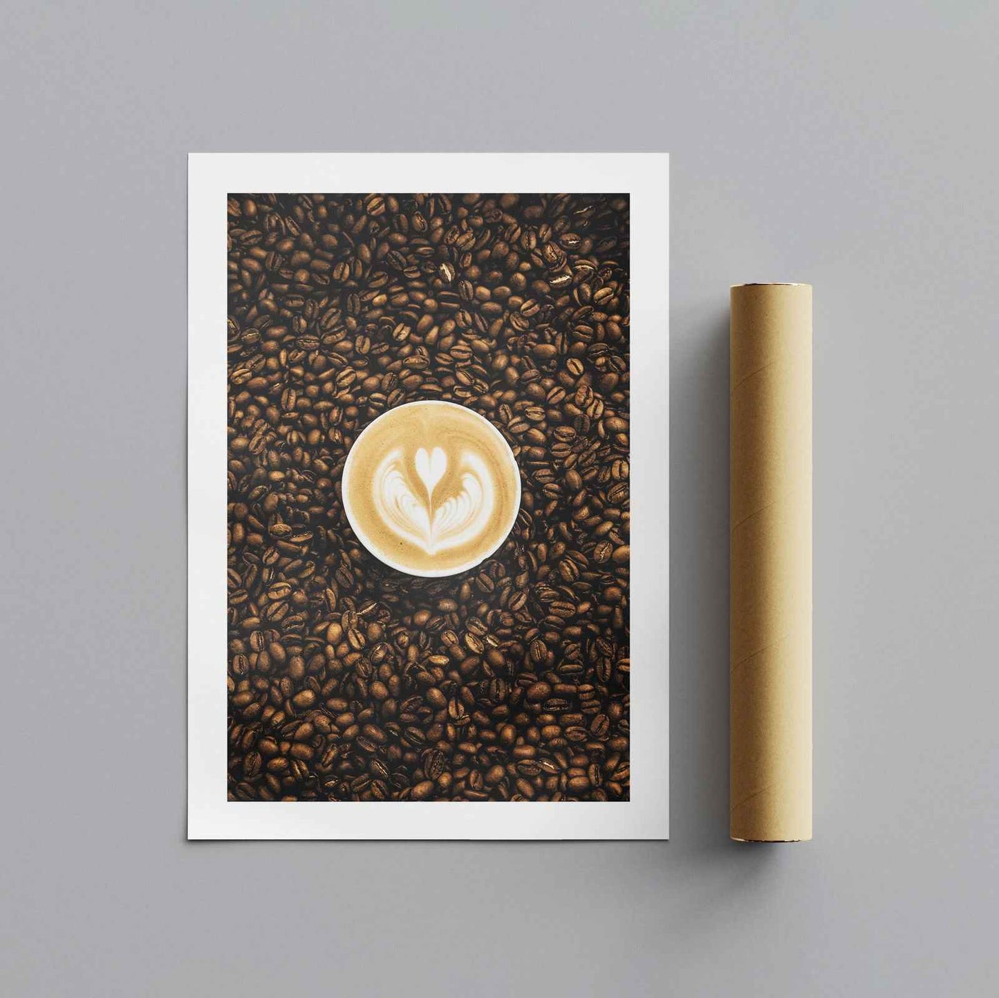 Morning Coffee Bean Latte Brew Kitchen - Rolled Poster Wall Art Print-4