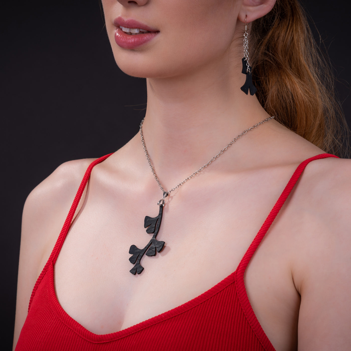 Ginkgo Leaf Inner Tube Earrings-2