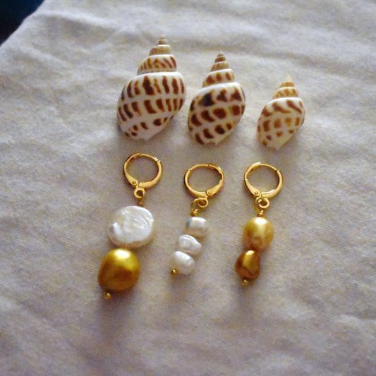 White Gold Bronze Freshwater Pearl Single Earring | by Ifemi Jewels-0