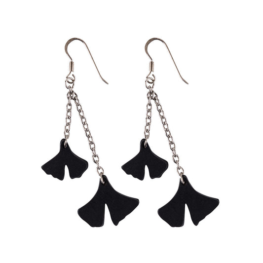 Ginkgo Leaf Inner Tube Earrings-0
