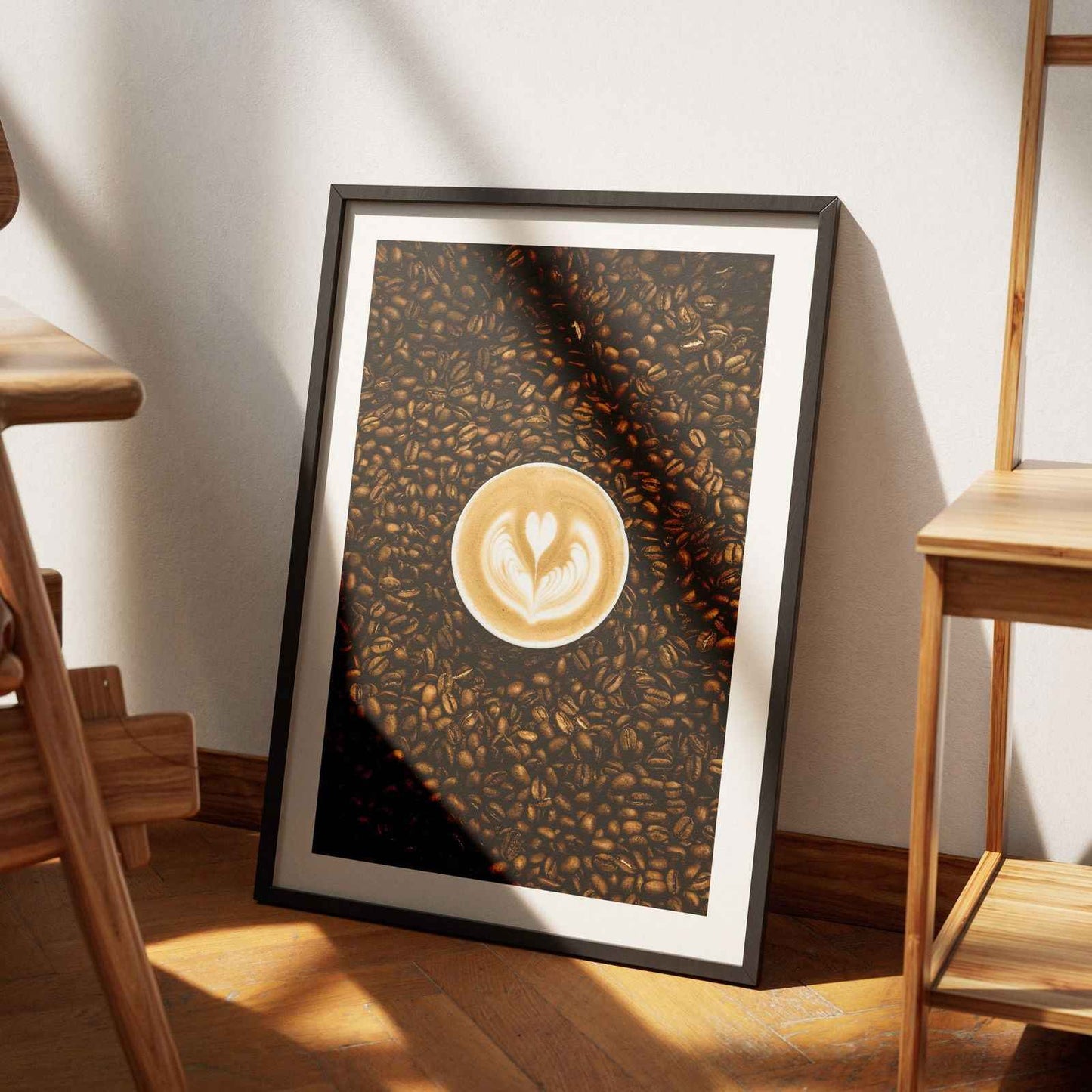 Morning Coffee Bean Latte Brew Kitchen - Rolled Poster Wall Art Print-3