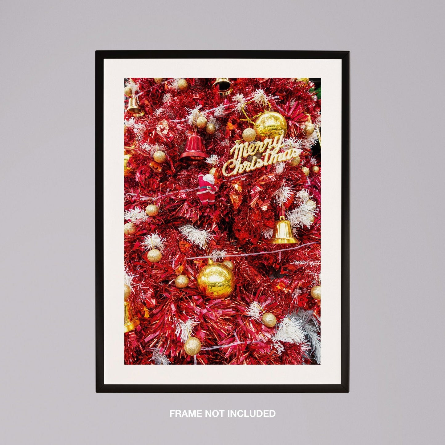 Pink & Gold Christmas Tree Decorations - Rolled Poster Wall Art Print-3