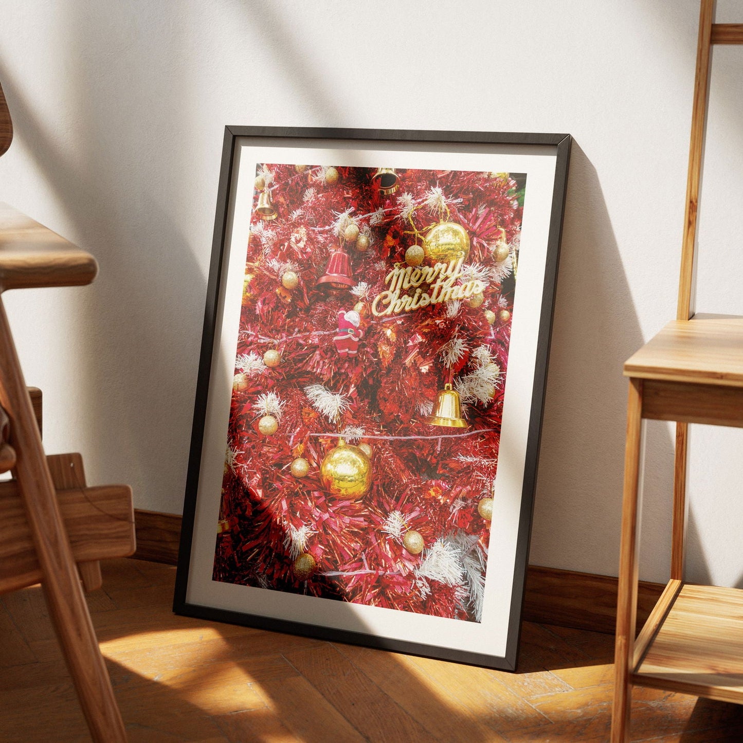 Pink & Gold Christmas Tree Decorations - Rolled Poster Wall Art Print-4