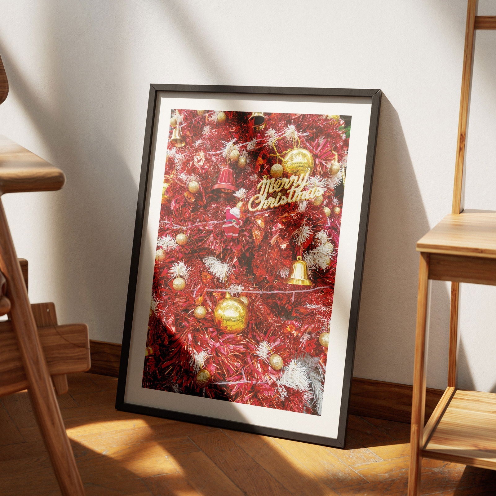 Pink & Gold Christmas Tree Decorations - Rolled Poster Wall Art Print-4